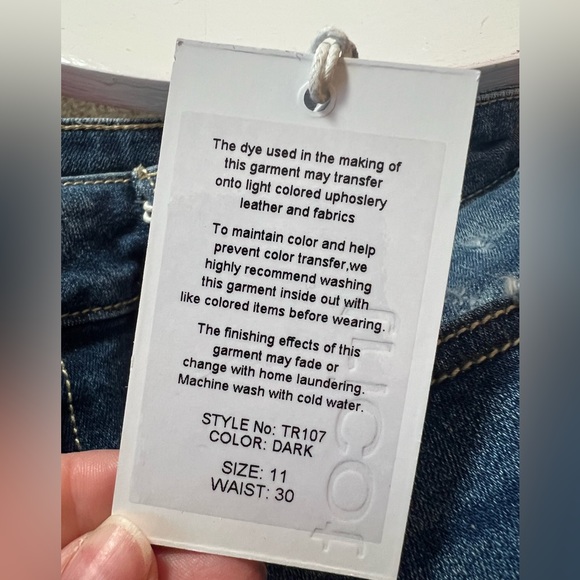 TRICOT Stretch Dark Denim Mid Rise Ankle Skinny Distressed Women’s Jeans 11 x 30 - Picture 5 of 8